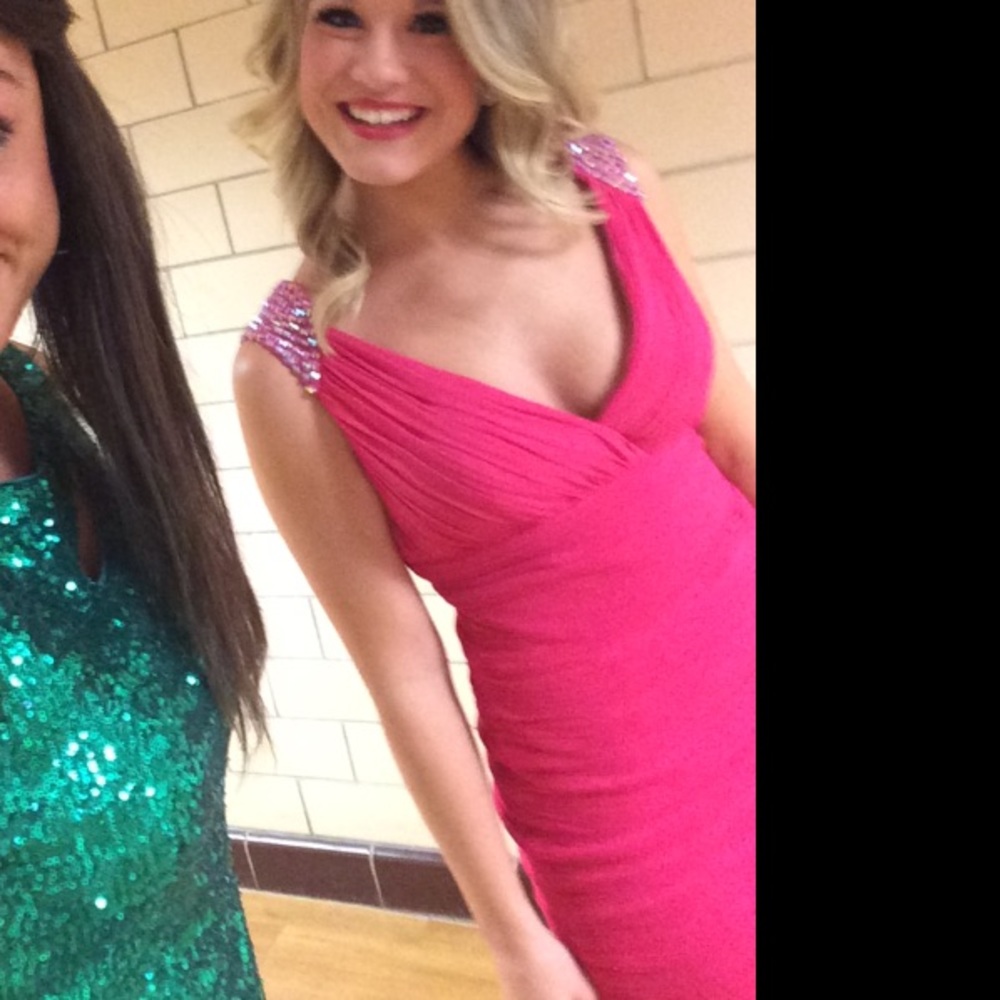 Hot pink cocktail dress (pageant / homecoming)